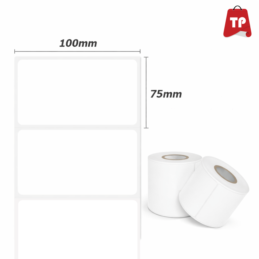สติกเกอร์ลาเบลความร้อน 100x75 mm. (แบบม้วน) 6 ไซซ์ กว้างxยาว สติ๊กเกอร์ลาเบลความร้อน 100x75 มม. 500pcs/roll