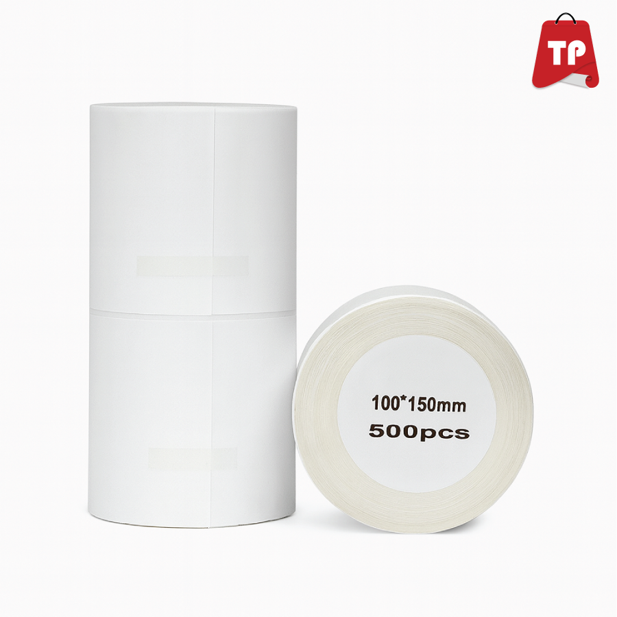 สติ๊กเกอร์ลาเบลความร้อน 100x150 mm. (แบบม้วน) 6 สติ๊กเกอร์ความร้อน 100x150 มม. 500pcs/roll